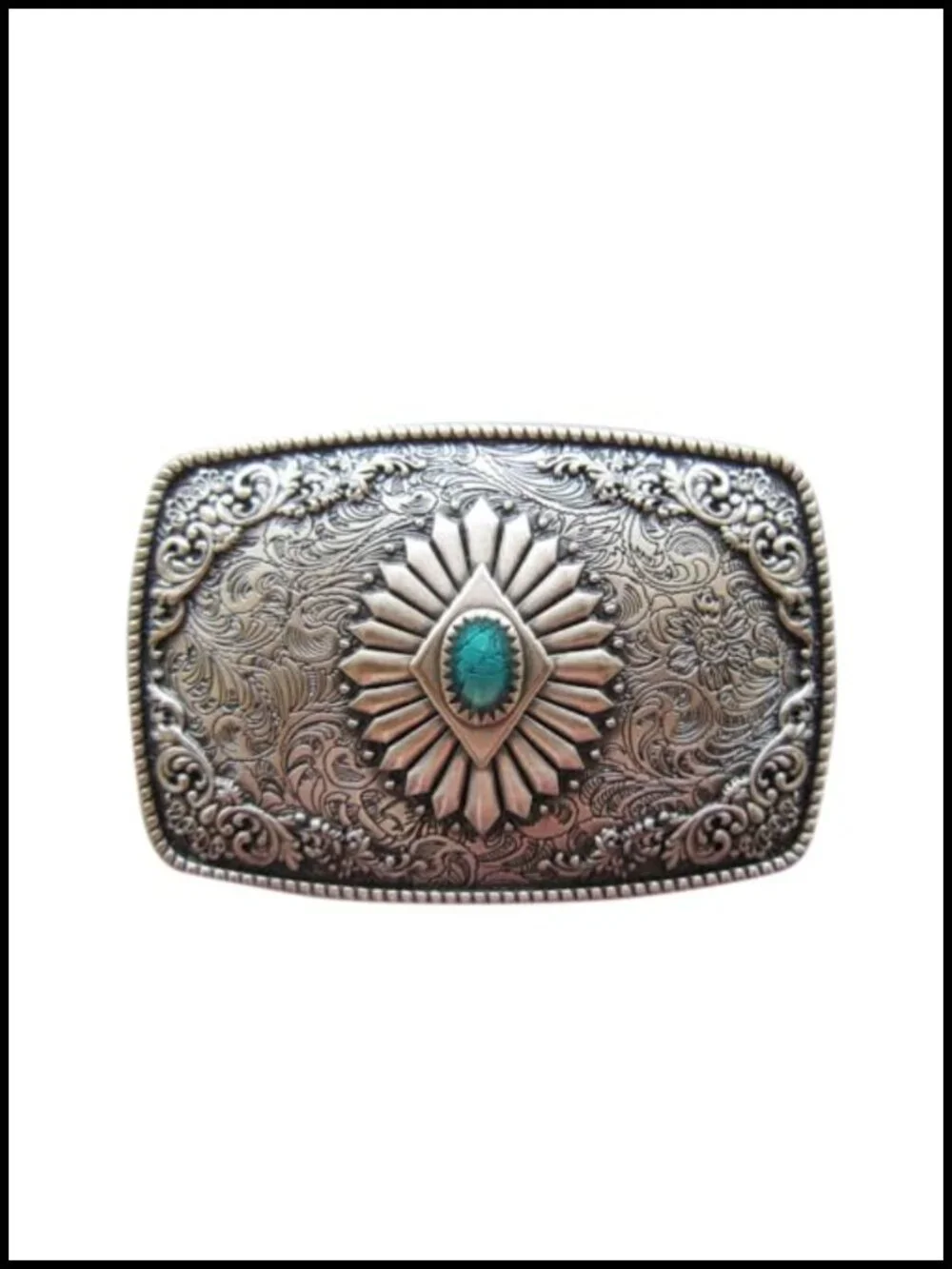 Vintage Southwest Enamel Belt Buckle Zinc Alloy Fits 40mm Belt